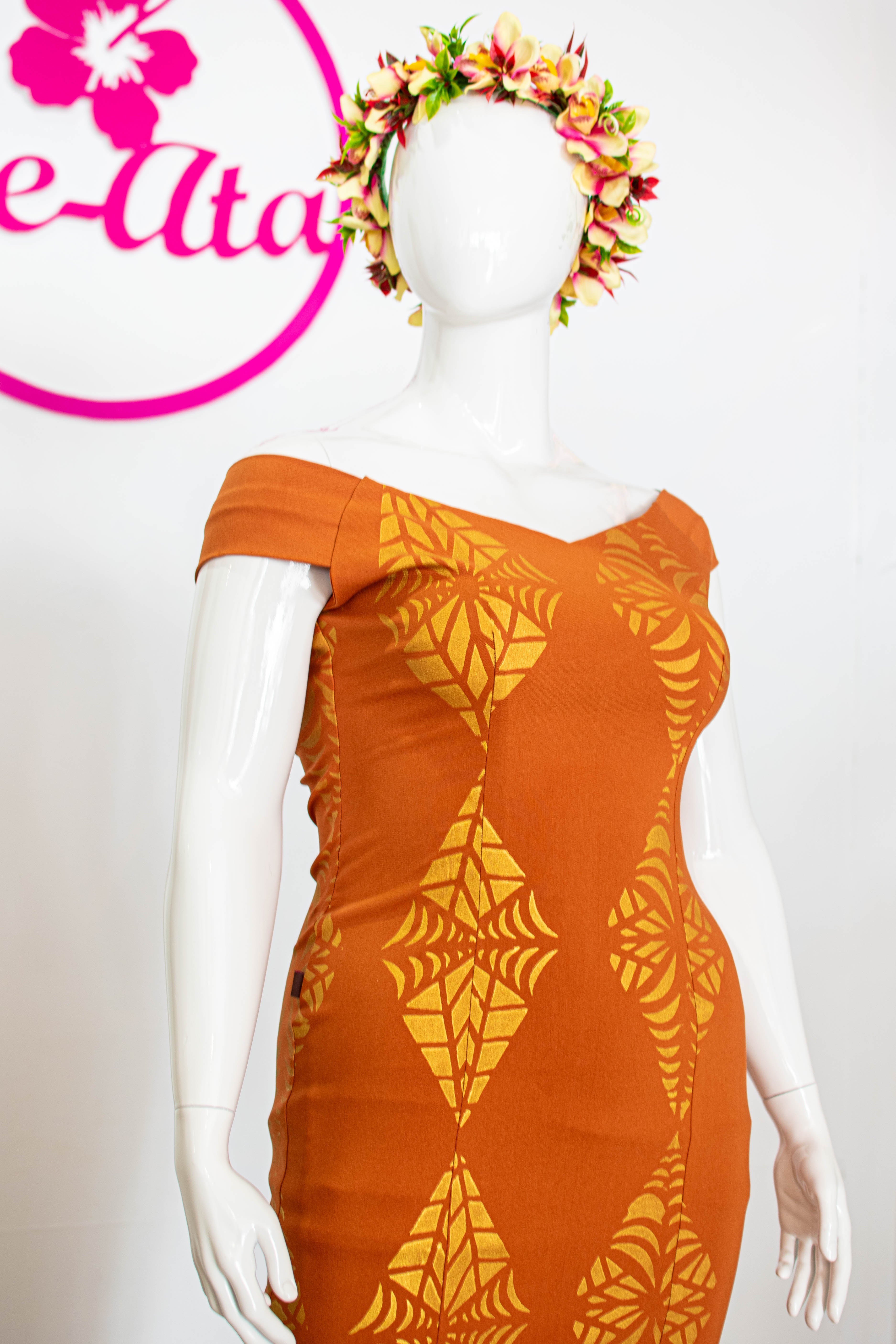 Classic Off-The-Shoulder Fitted Puletasi