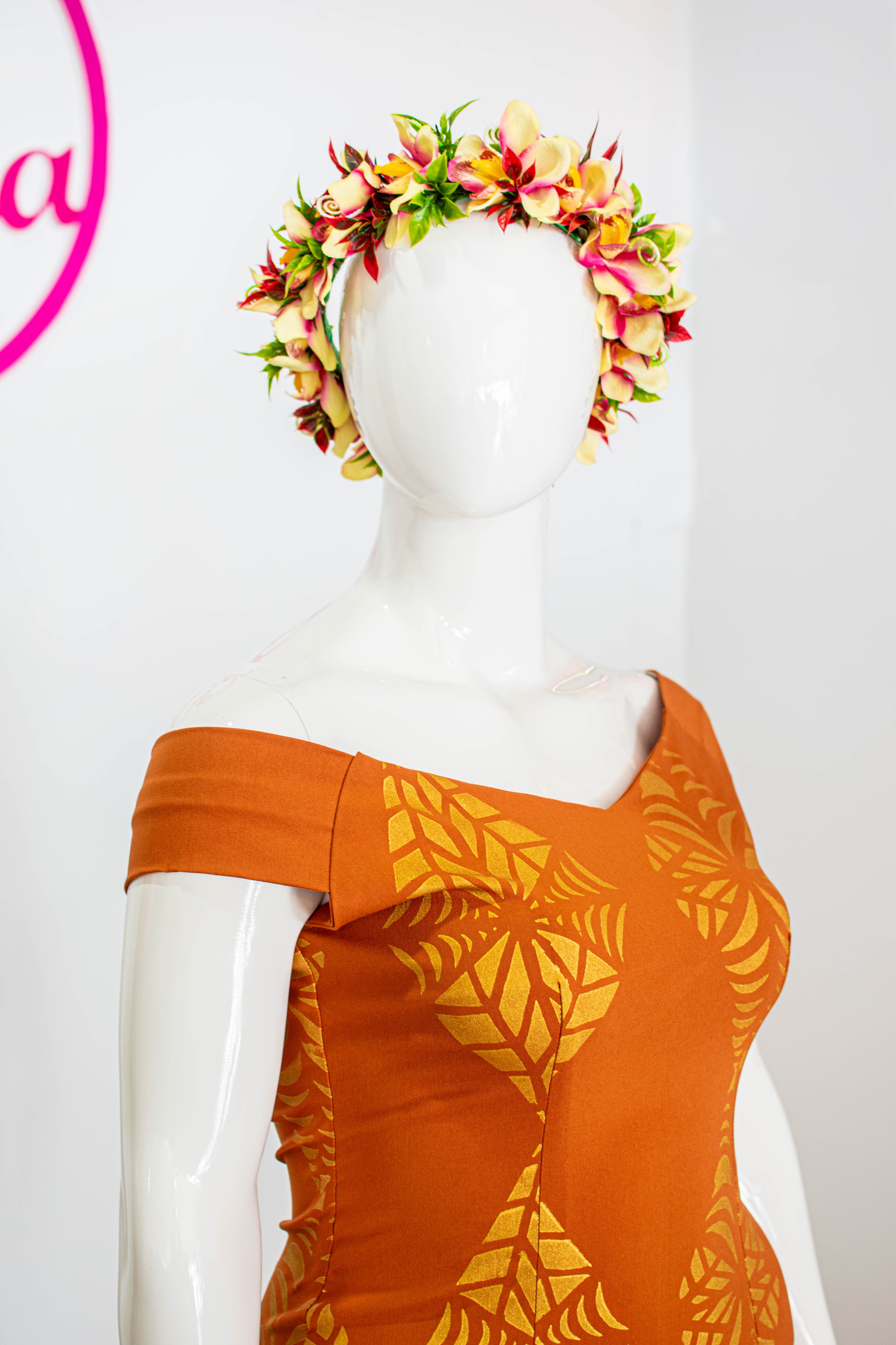 Classic Off-The-Shoulder Fitted Puletasi