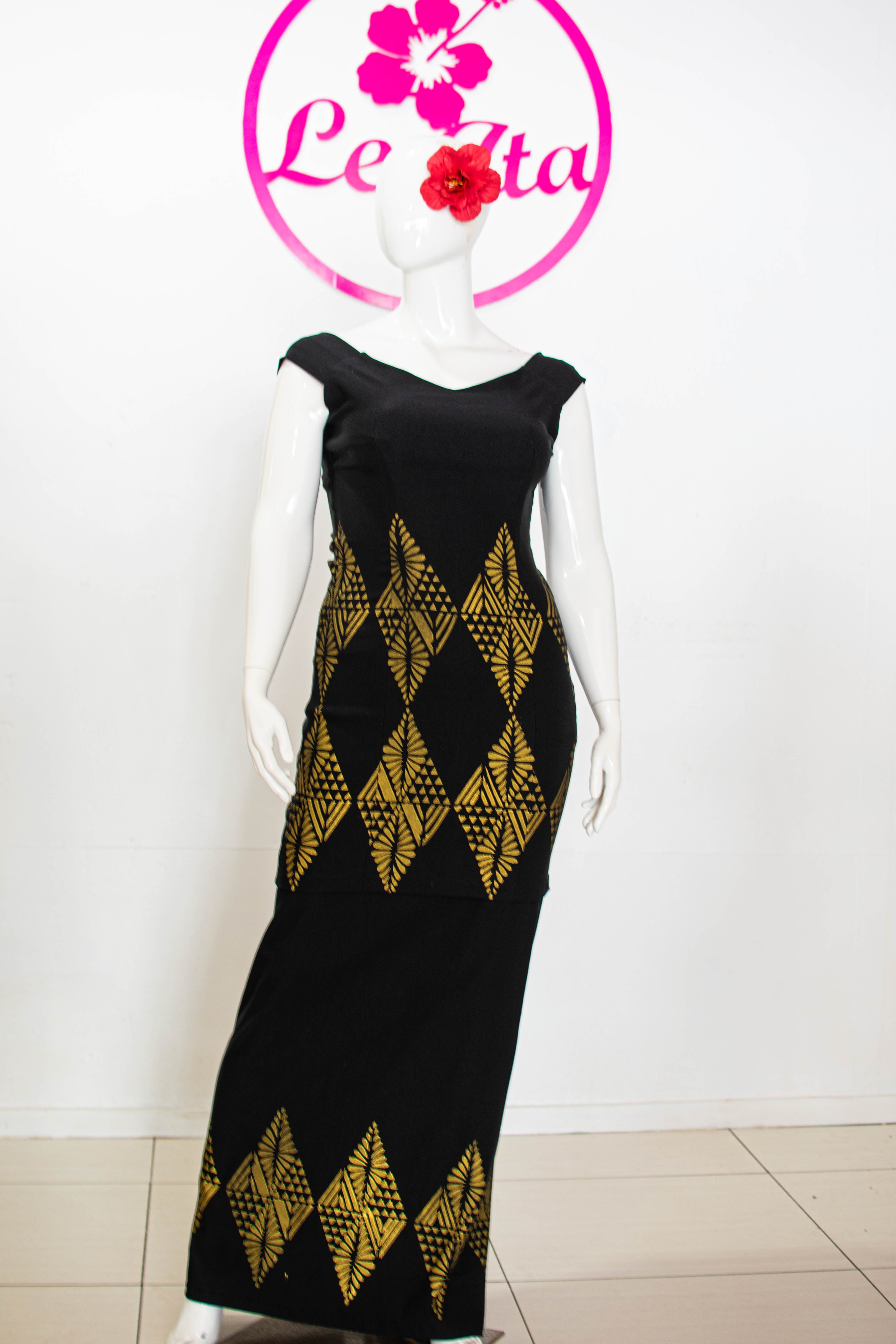 Classic Off-The-Shoulder Fitted Puletasi