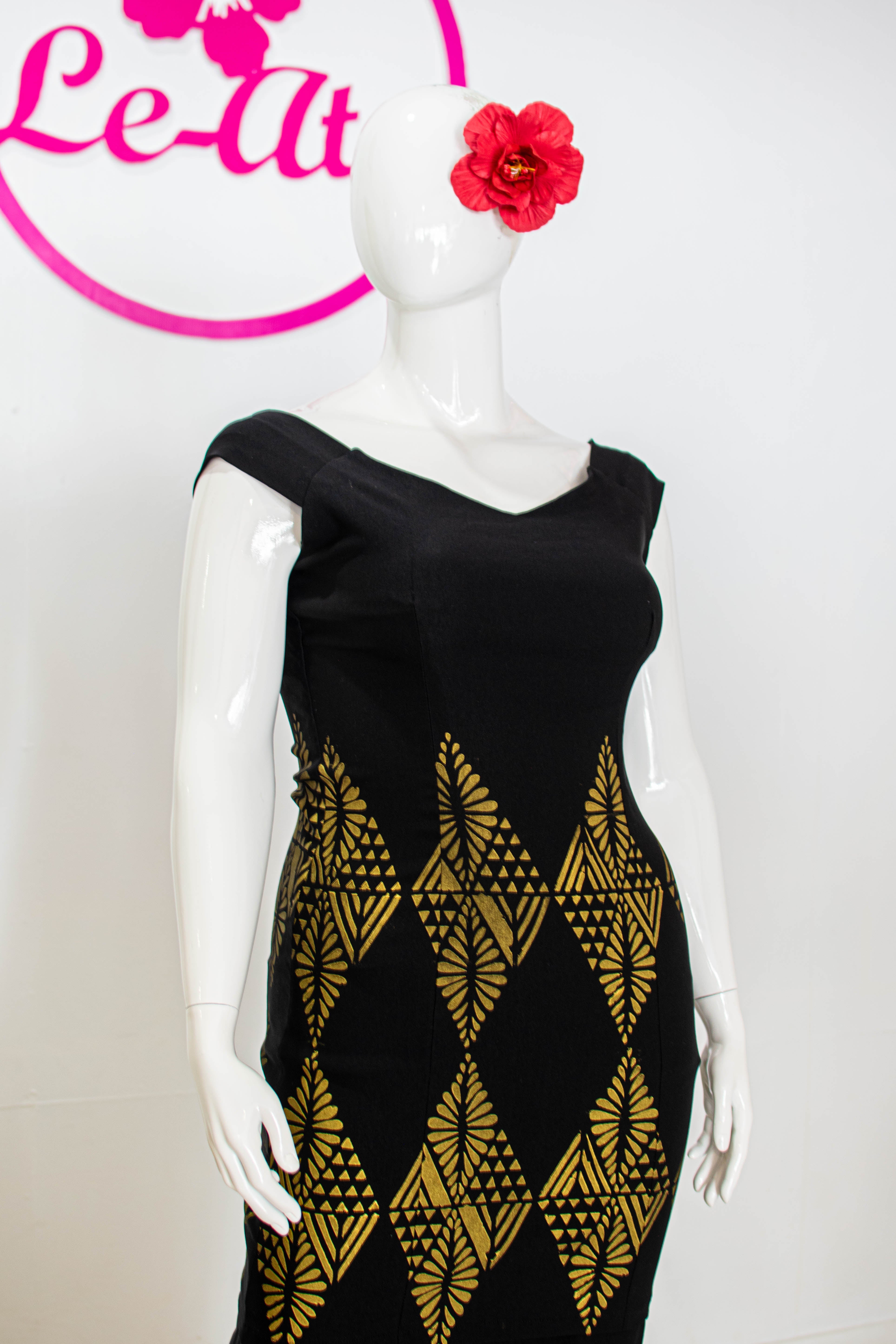 Classic Off-The-Shoulder Fitted Puletasi