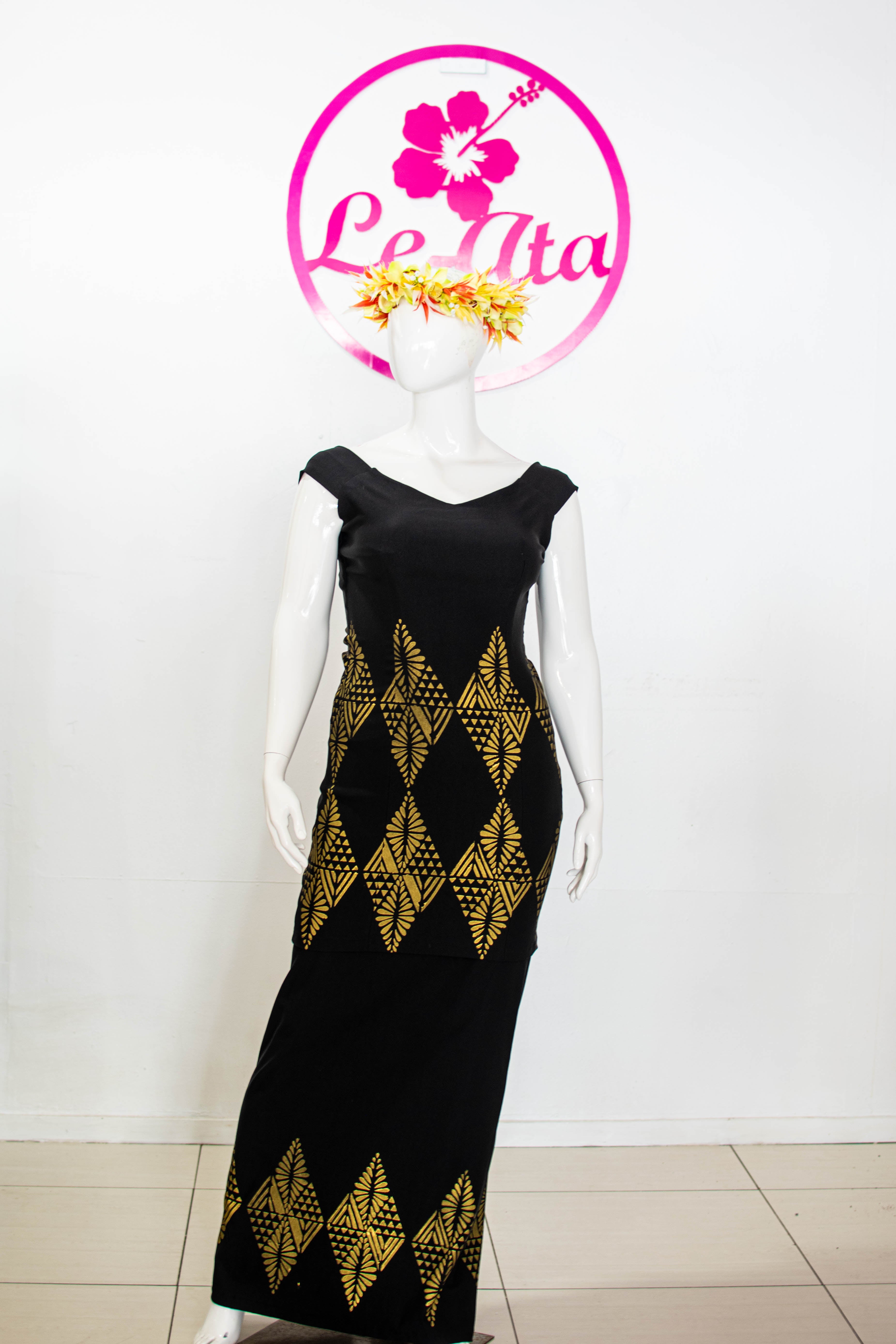 Classic Off-The-Shoulder Fitted Puletasi