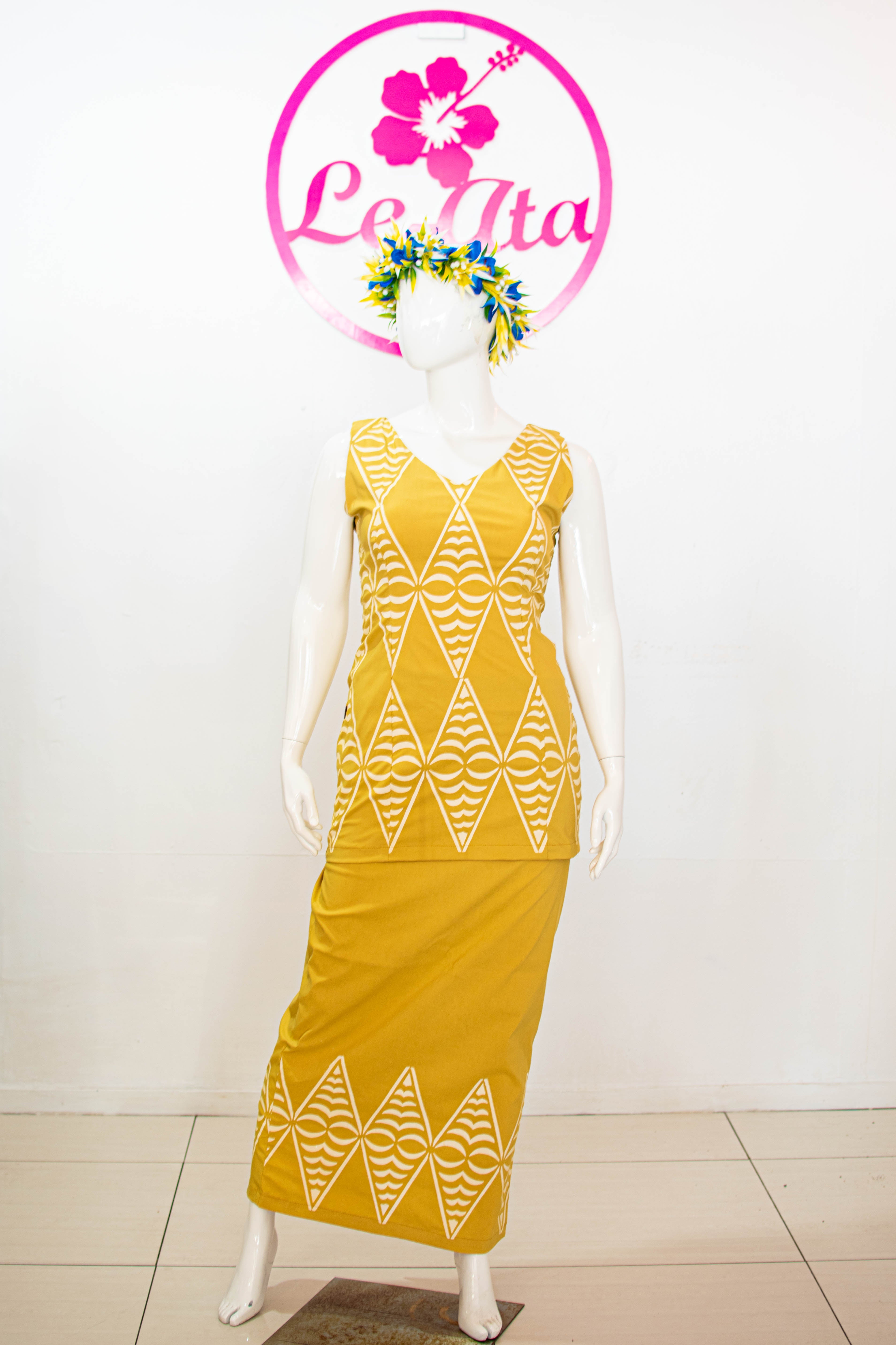 Classic V-Neck Fitted Puletasi