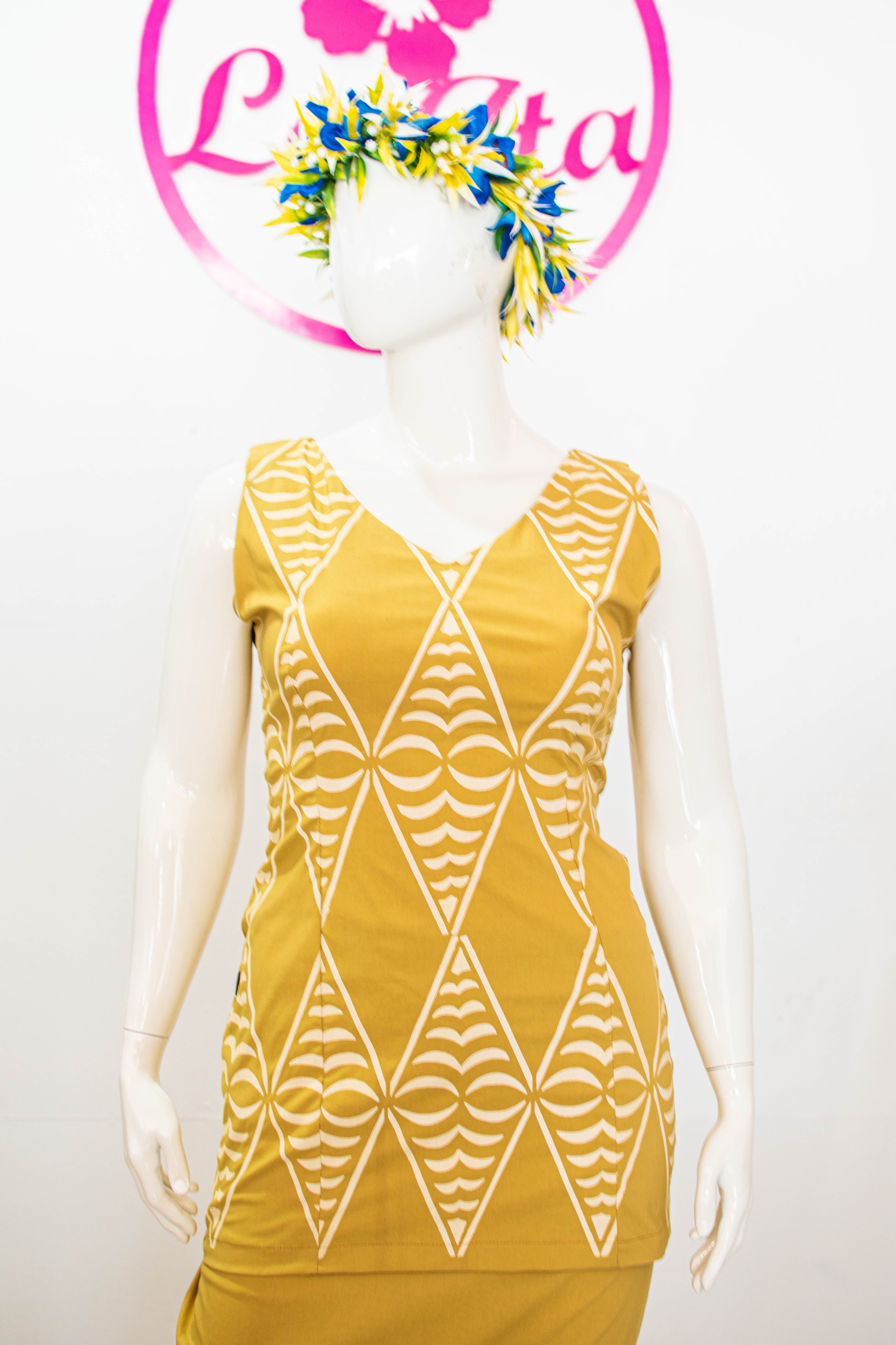 Classic V-Neck Fitted Puletasi